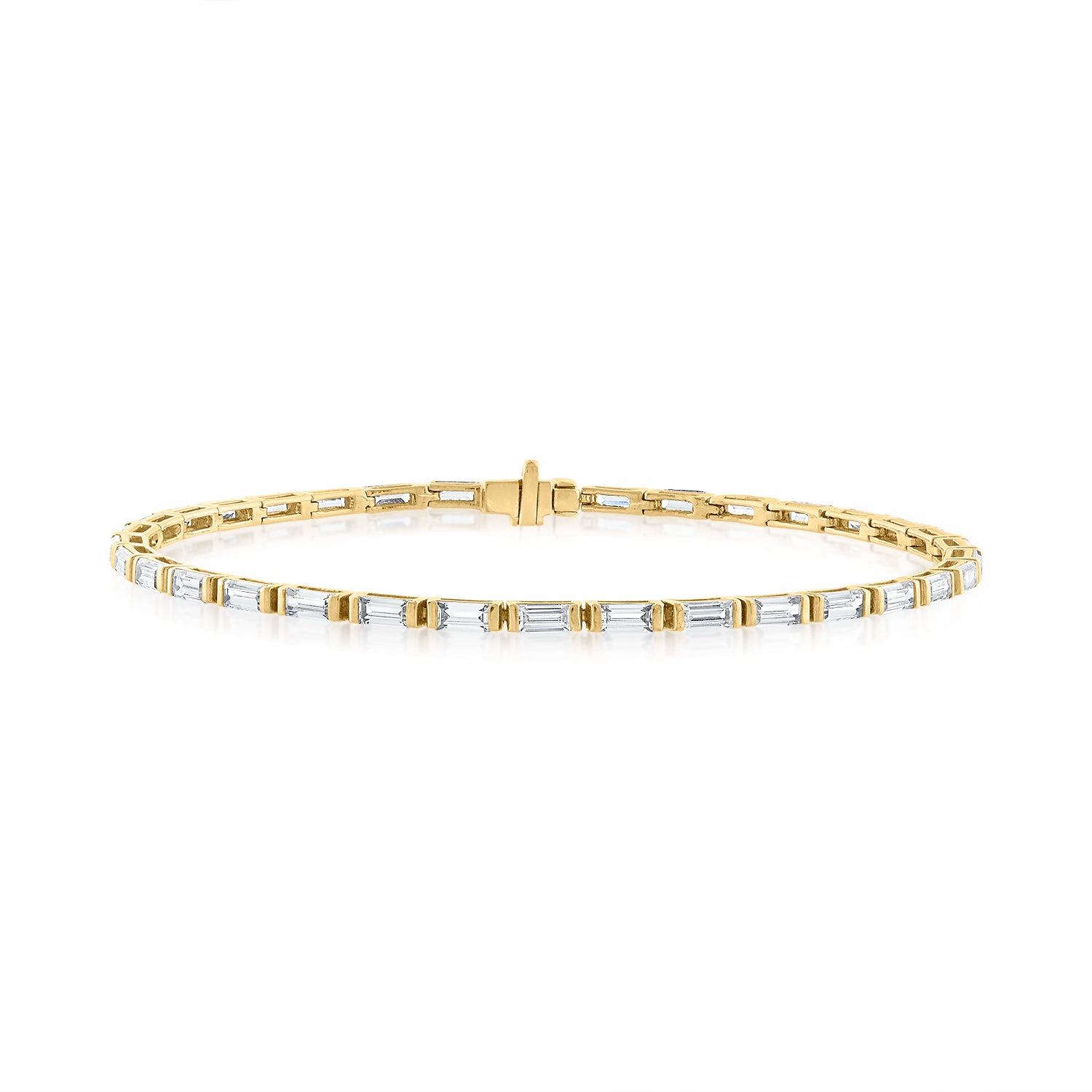 East-West Baguette Bar-Set Bracelet