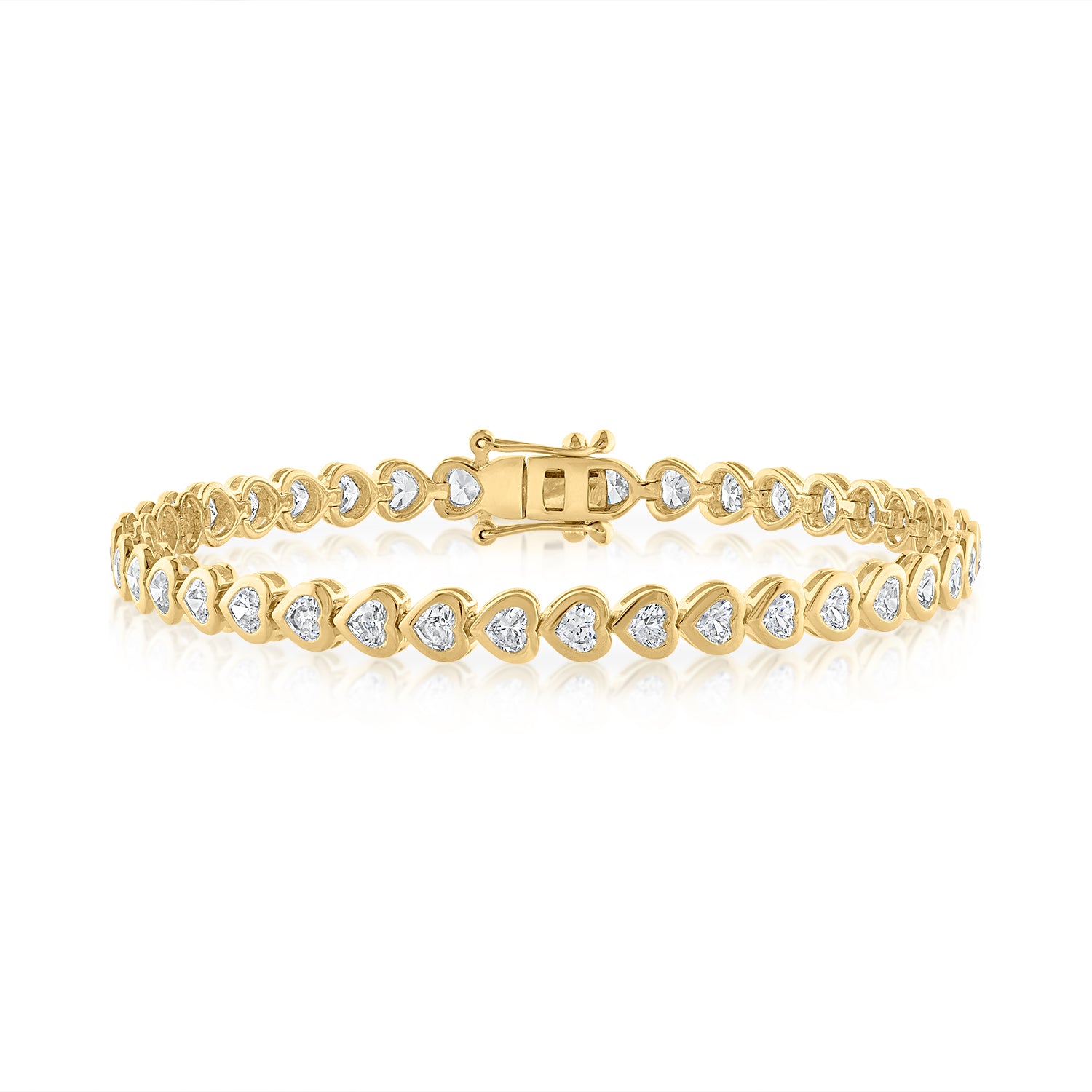 East-West Heart Shape Bezel-Set Bracelet