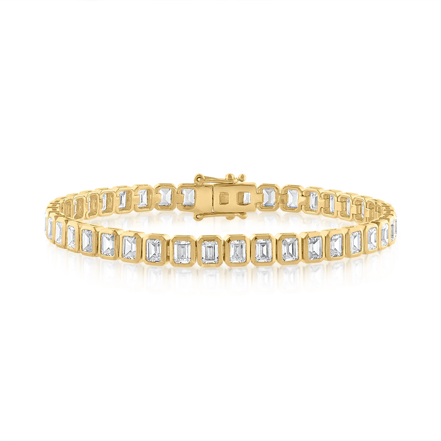 Emerald Cut Bezel Tennis Bracelet