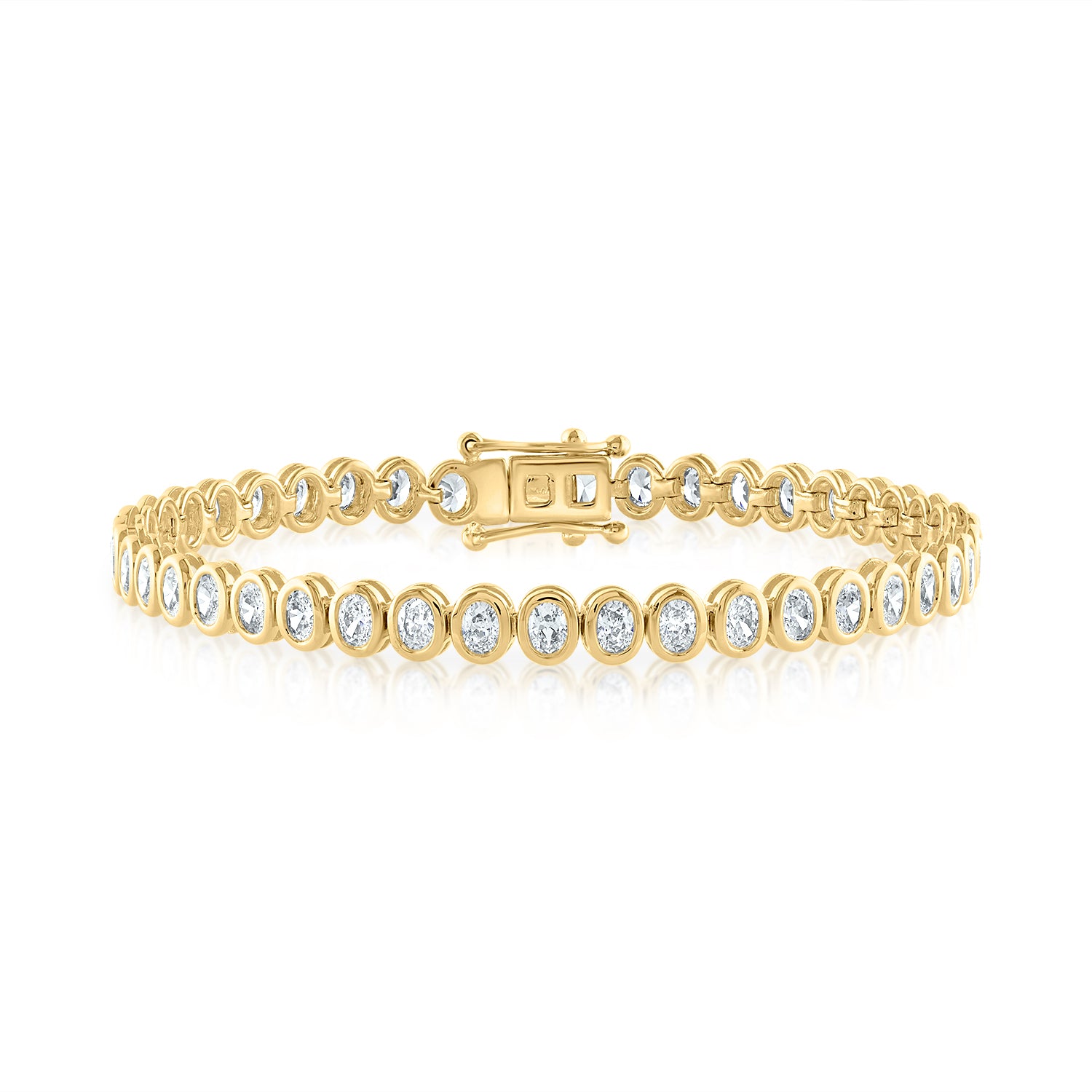 Oval Bezel Diamond Tennis Bracelet