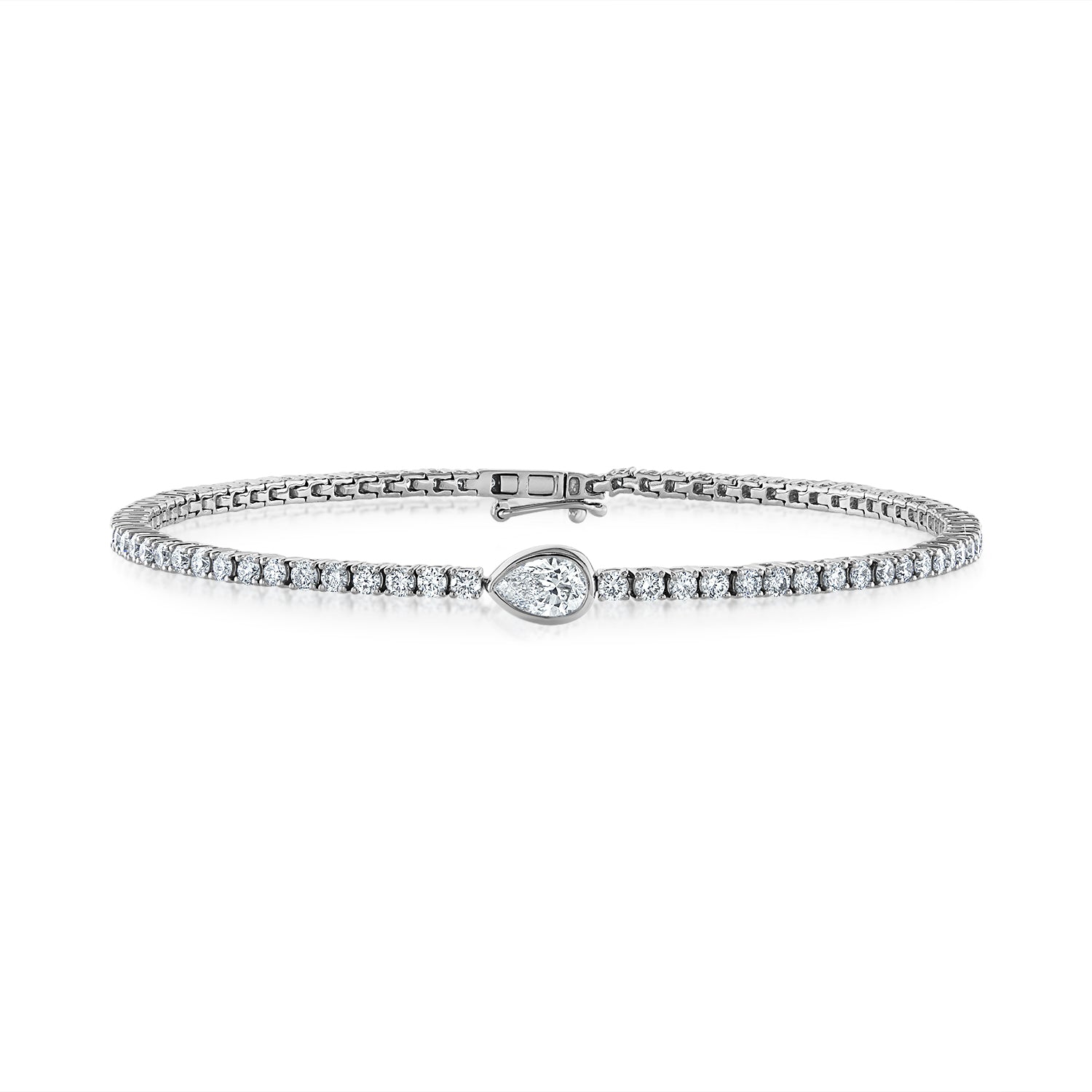 Round Brilliant Prong-Set w/ Pear Bezel-Set Center